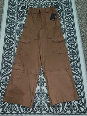 No Comment Girls High Rise Wide Leg Cargo Pants